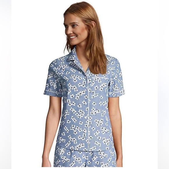 Lands End / Draper James collab Pajama set. Blue Floral - Picture 1 of 7
